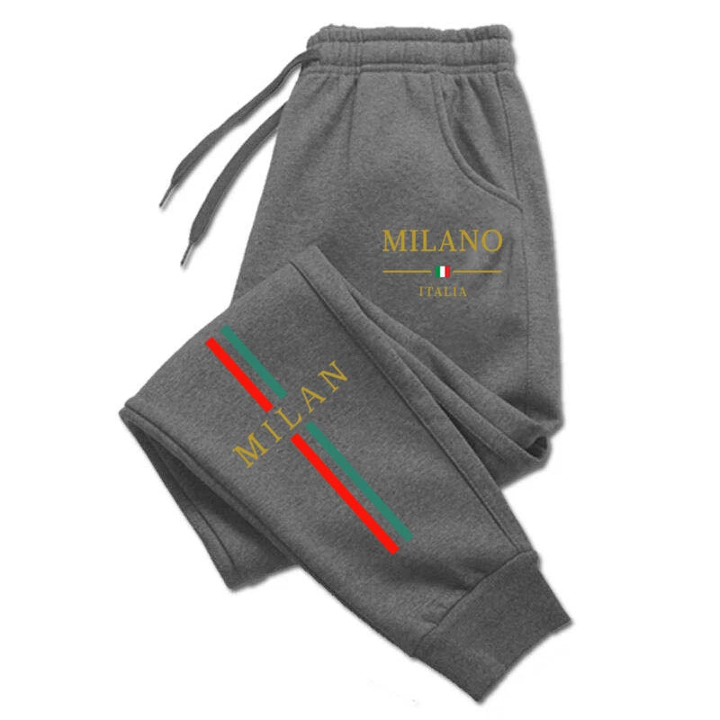 2026 Hot Sale Milan City Printed Jogger Pants Men Women Autumn Winter Casual High Quality Outdoor Running Sports Casual Pants