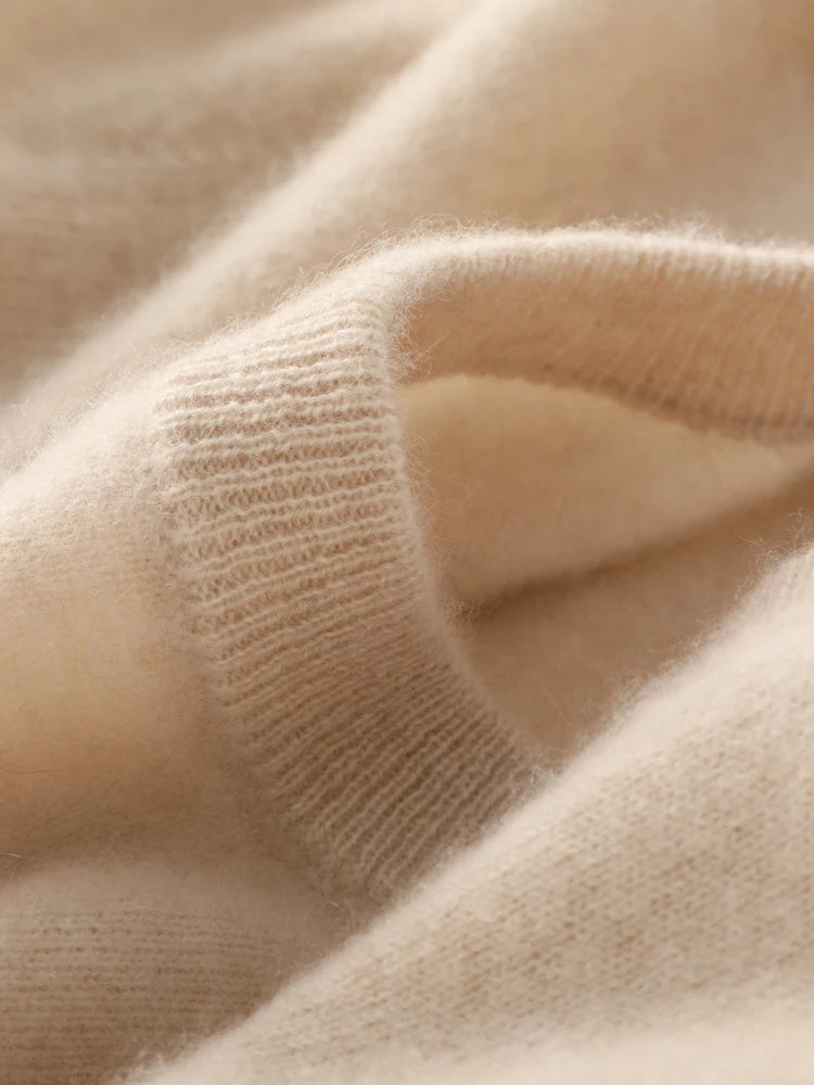 Autumn Winter Men O-neck 100% Merino Wool Pullover Cashmere Sweater Basic Casual Bottom Business Knitwear Soft Warm Clothing