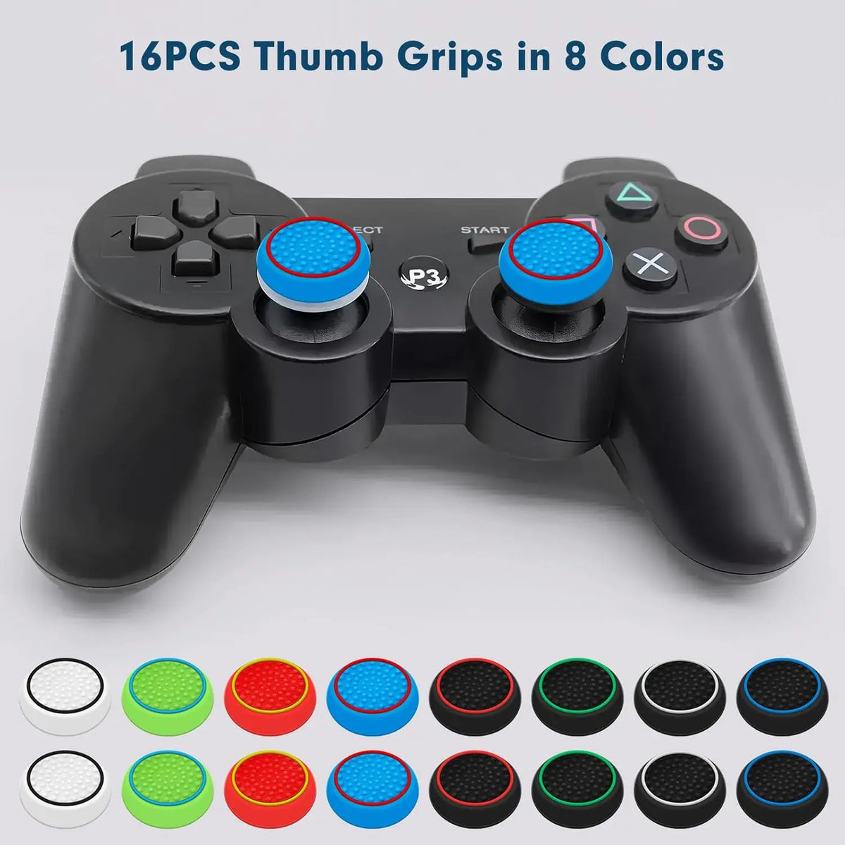 16Pcs Controller Thumb Grips Replace for ps4/ps5,Silicone Joystick Caps Anti-Slip Anti-Scratch Thumb Grips Caps Cover Analog Sti