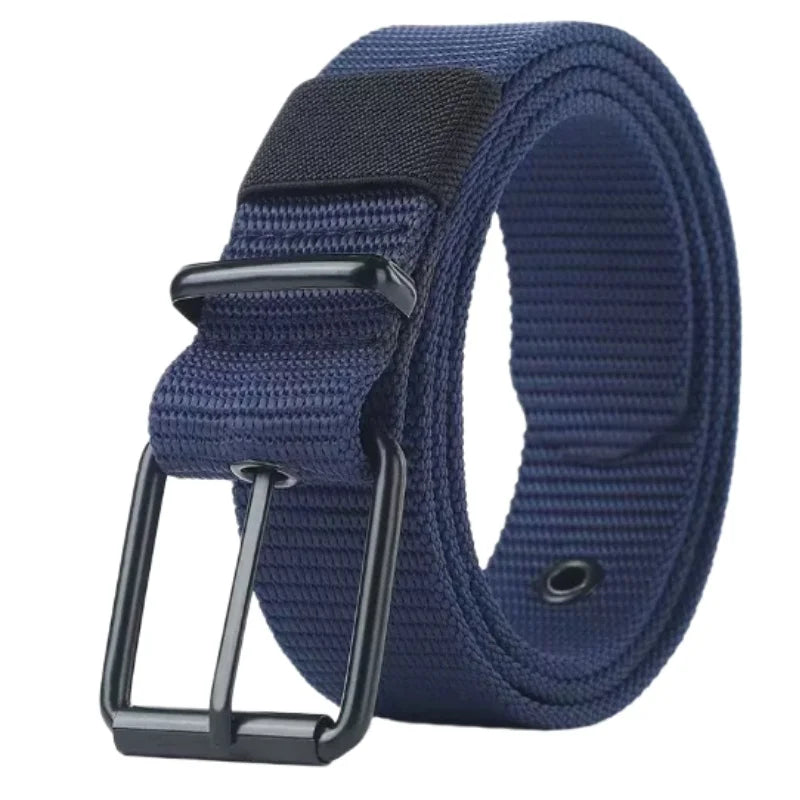 Men's Belt Porous Canvas Pin Buckle Leather Belt Outdoor Sports Belt Women's Trendy Eyelet Belt With Jeans Belt For Men Women