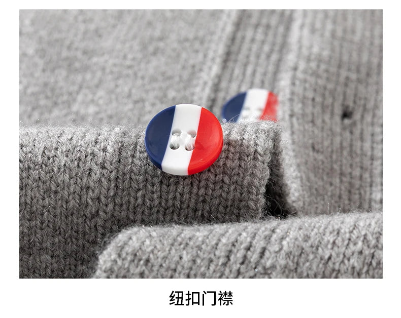Hot Selling Men's Autumn Winter Knitted Cardigans Branded Embroidered Single Breasted Sweaters Fashionable Trendy Outerwear Tops