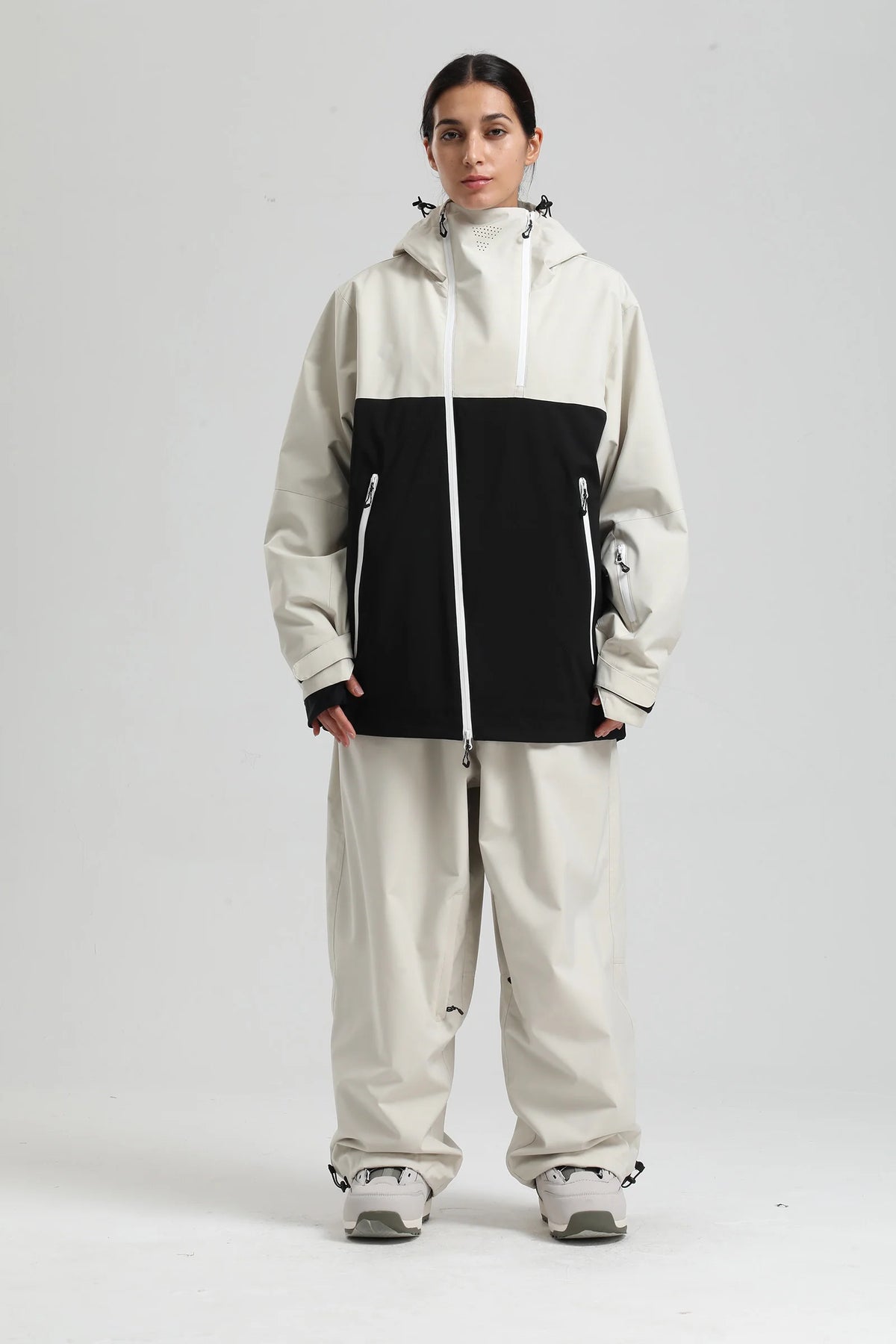 Gsou Snow 2025 Unisex Color-Block Ski Suit Loose Fit Snowboard Waterproof Windproof Breathable Professional Winter Outdoor Wear