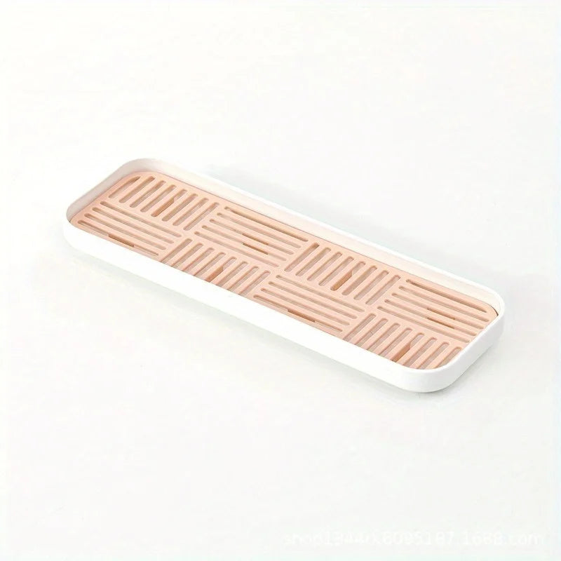 Kitchen Sink Organizer with Drain Tray, Sponge Holder, and Cutlery Drainer - Keep Your Countertop Clean and Tidy!