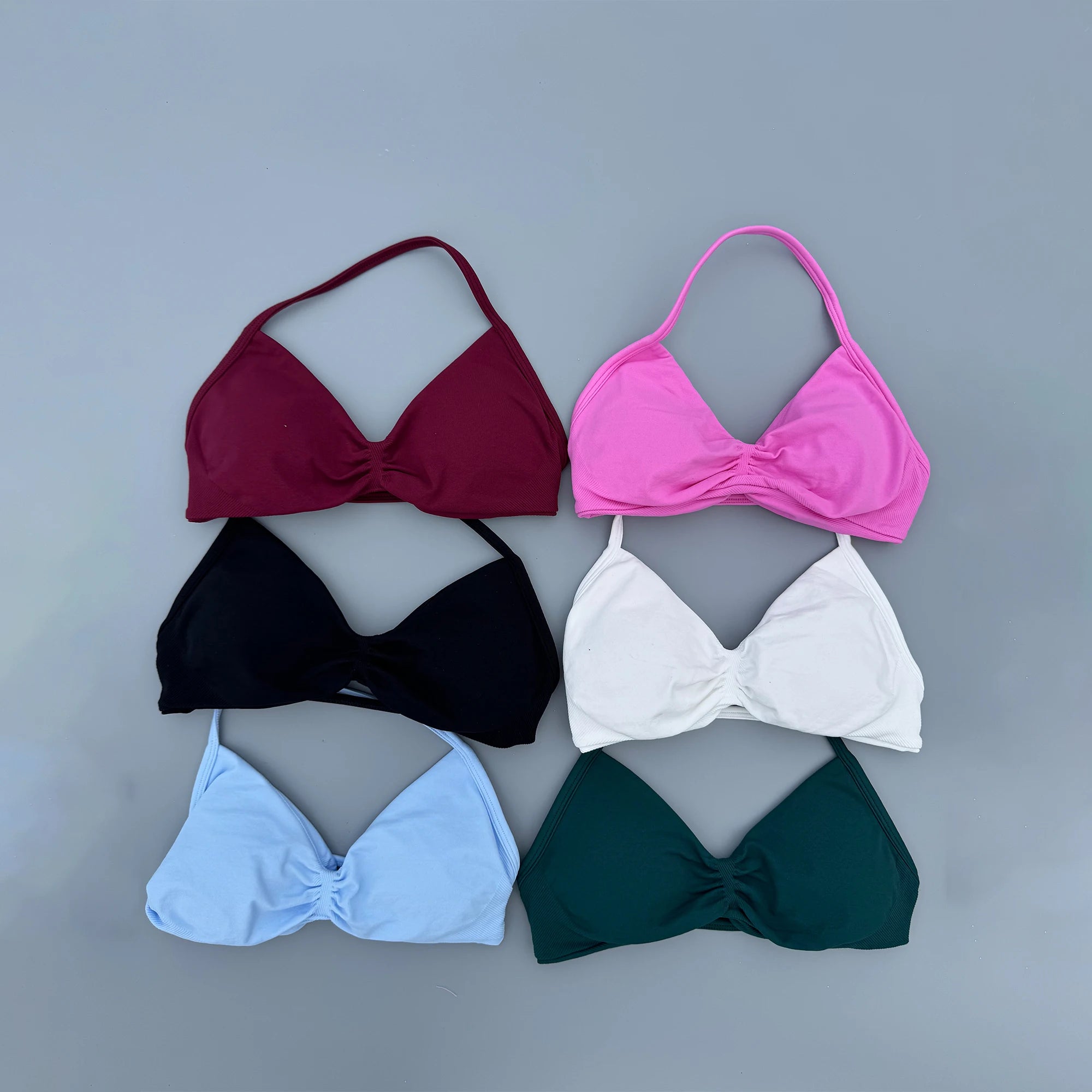 Sports Strappy Bra Yoga Underwear Women Gym Crop Top Running Exercise Backless Bra Support ActiveWear Fitness Workout Halter