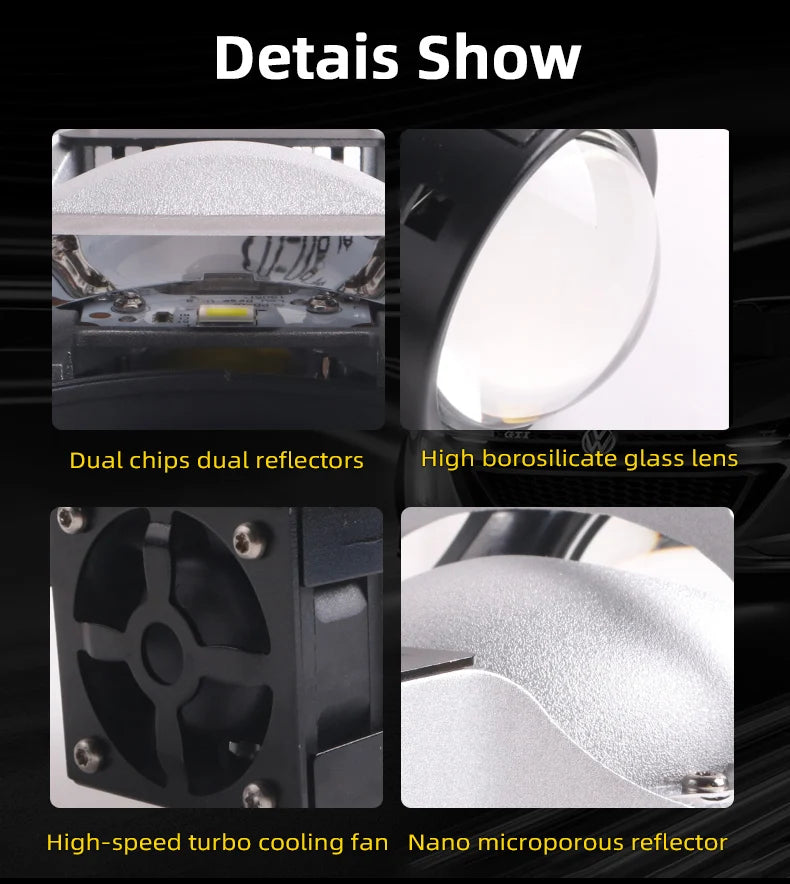 Car Headlight Assembly Light Source Sanvi Customize L50 Bi LED Laser Projector Lens Headlight Motor Automotive LED Headlight Kit
