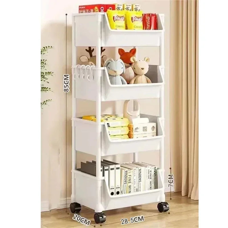 Home Trolley Bookshelf Kitchen Storage Rack Kitchen Corner Narrow Slit Storage Cabinet Bathroom Living Room Storage Rack