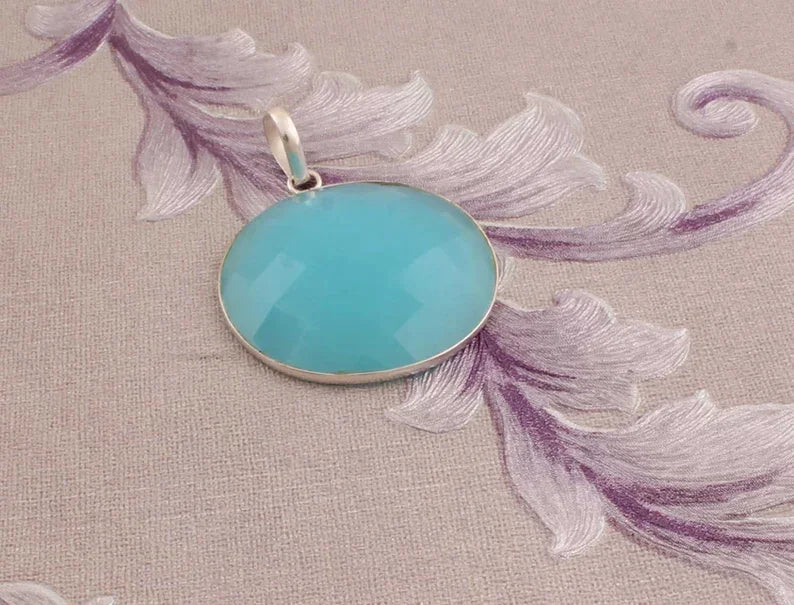925-Sterling Silver Fine Jewelry Pendant & Charm High Quality Natural Onyx Gemstone Light Pendant Gold Plating Women's Classic