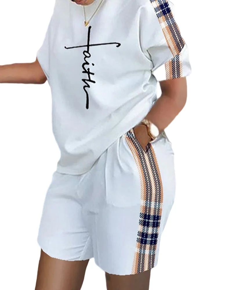 2026New Casual Set Solid Color Printed Shirt Button Long Sleeve Top+Pocket Shorts Set for Women womens matching sets 2 piece set