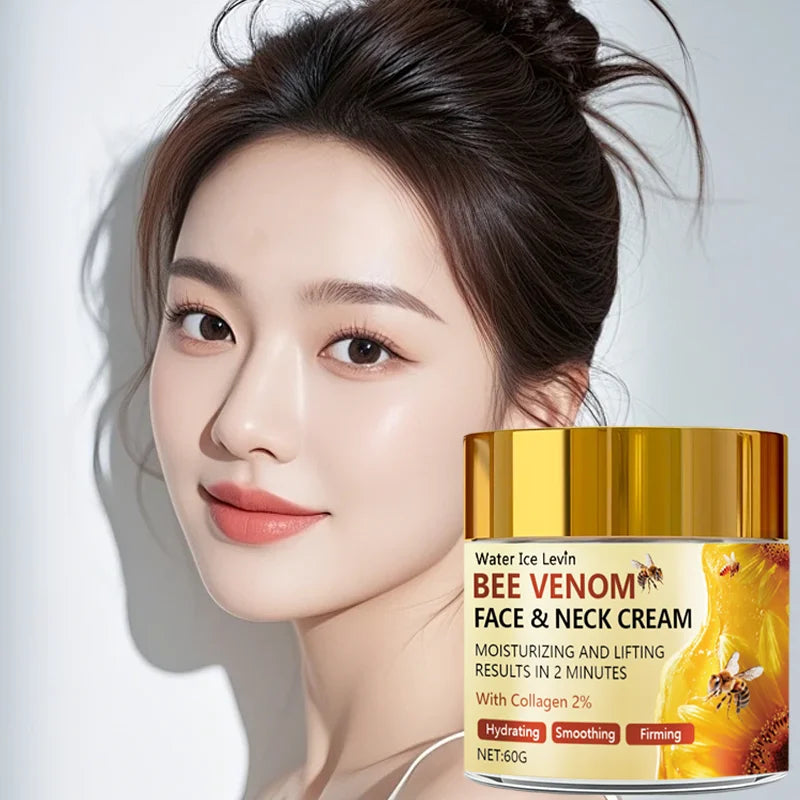 Bee Venom Face and Neck Care Stick, Light Beige Firming Essence Moisturizer, Vitamin E and Hyaluronic Acid, Smooth and Firming, Suitable for All Skin Types
