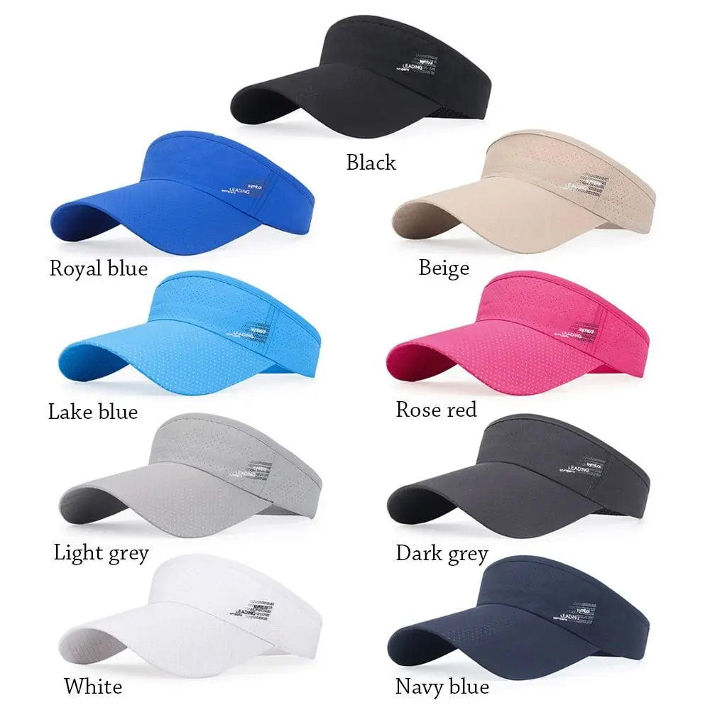 Men Women Breathable Sun Hat Adjustable Quick-drying Sports Visor Top Empty Casual Beach Hat Tennis Baseball Cap