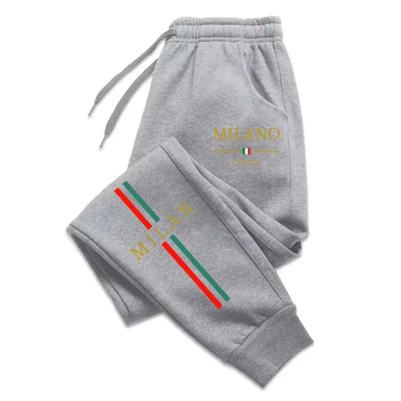 2026 Hot Sale Milan City Printed Jogger Pants Men Women Autumn Winter Casual High Quality Outdoor Running Sports Casual Pants