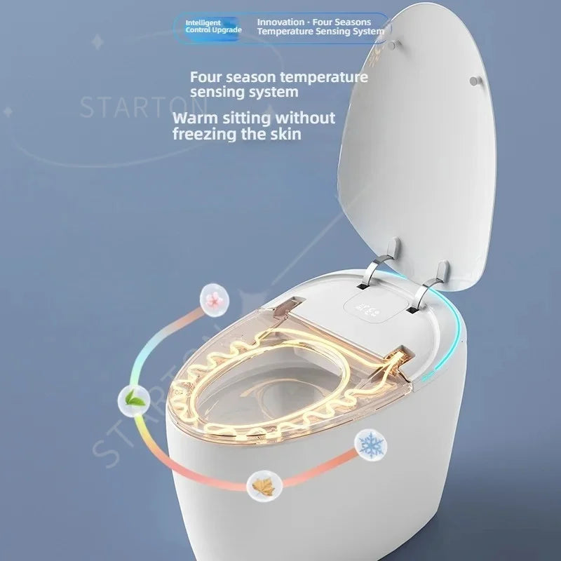 Modern Electric Bidet Smart Toilet Set Dual Flush Rimless Design  Ceramic Control