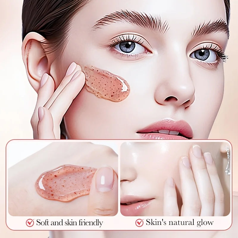 100g Peach Aha Facial Scrub Deep Cleansing Hydrating Physical Exfoliator Brightening Skin with Granules for Radiance