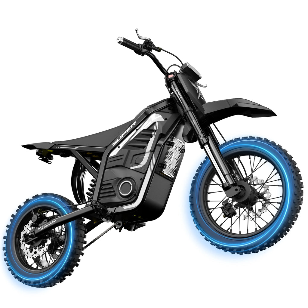Eskute Nova X Electric Dirt Bike for Teens & Adults, 14"/12" Fat Tire Electric Motorcycle, 48V23AH Battery Nova Ebike 35-46MPH Ebike, Full Suspensions E-Moped for Kids, Teens & Adult