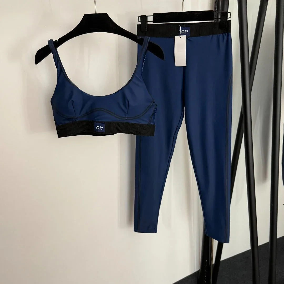 2026 Summer New Style Yoga Sports Outfit - Bandeau Top Stretchy Ankle-length Leggings