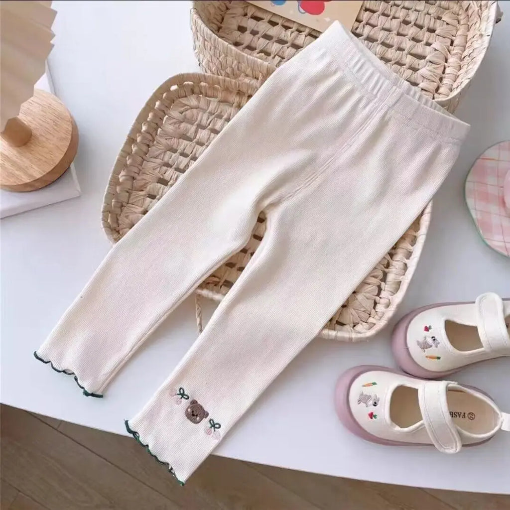 1pcs Girl Spring Summer Cartoon Leggings Children Thin Sweatpant Child Casual Pants Kid Autumn Toddler Skinny Cropped Trouser