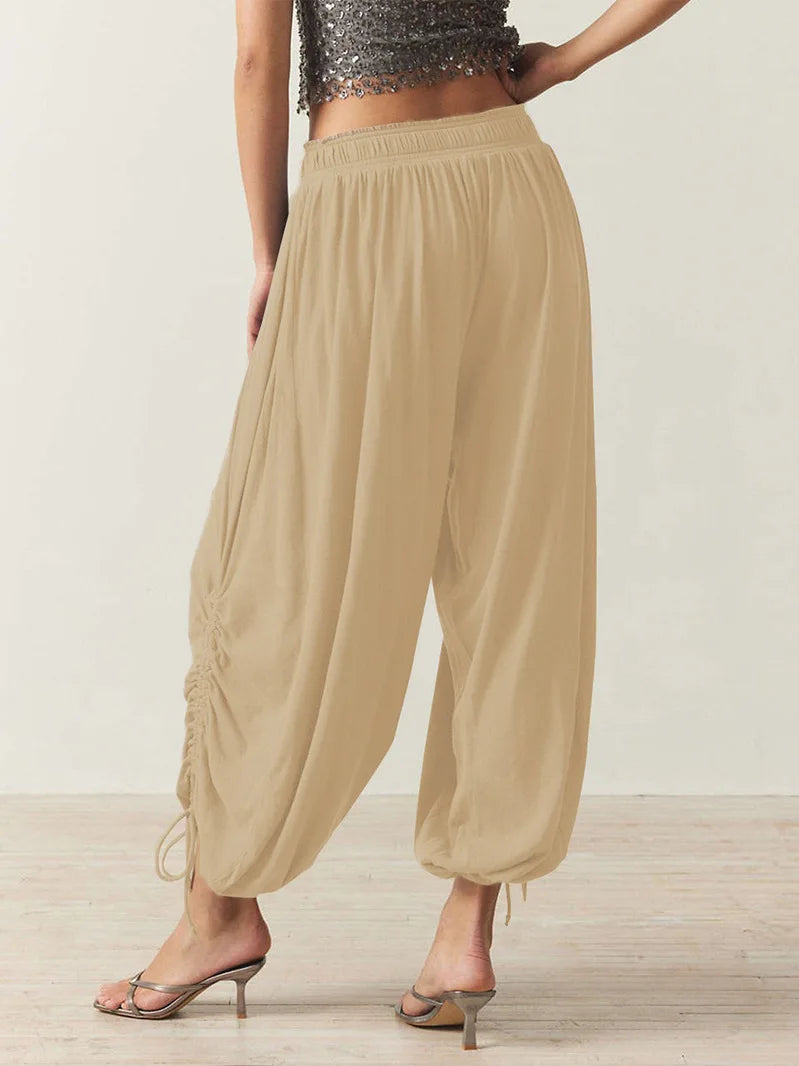 2026 New Drawstring Lantern Pants Women's Casual High Waist Loose Trousers Spring Summer Fashion Streetwear Female Joggers Pants