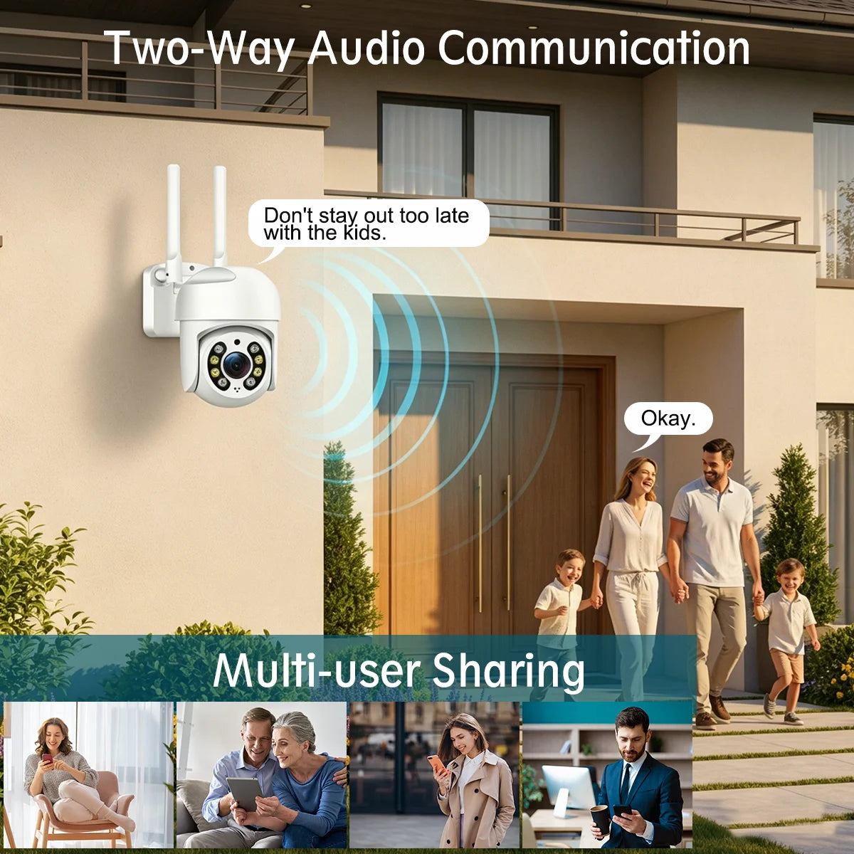 3MP 4K IP Camera 3MP Indoor Home Monitoring System Dual Audio Automatic Tracking Color Night Vision Outdoor Wireless Wifi Camera