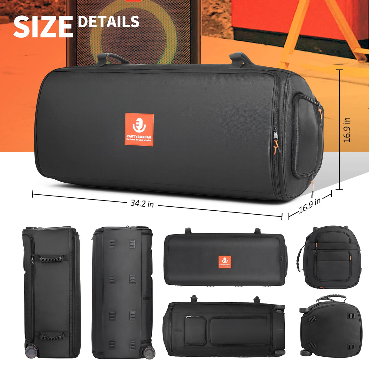 Portable Speaker for JBL PartyBox 720 Outdoor Waterproof Speaker Case Travel Protective Storage Bag Dust Cover Storage Bag