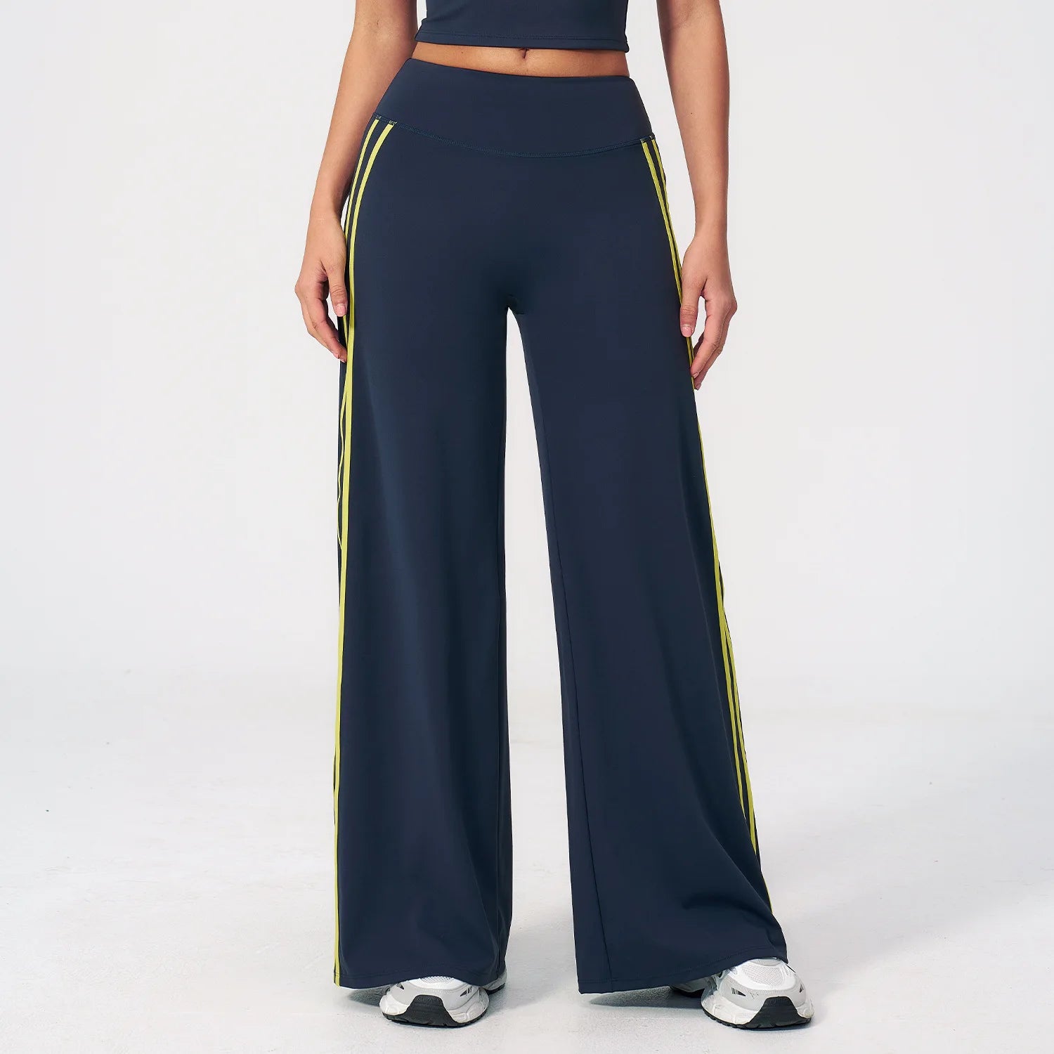 Yoga Pants High Waist Wide Leg Trousers Women Tummy Control Flared Pants Straight Workout Trousers Casual Fitness Bell-bottoms