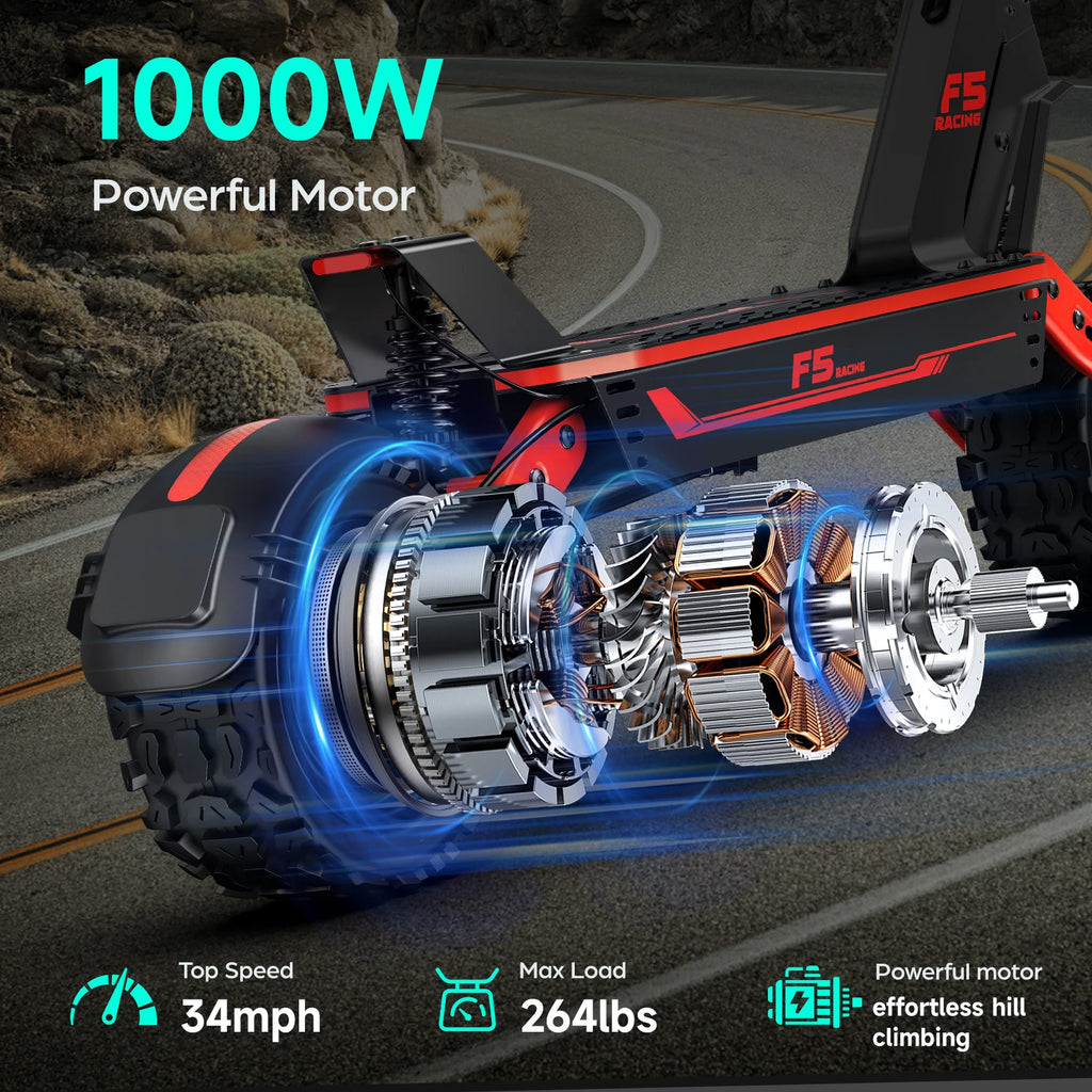 Electric Scooter Gokeep F5 11" 1000W Motor Full Suspension E-scooter 52V 20AH Max Range 70Km Load 120Kg