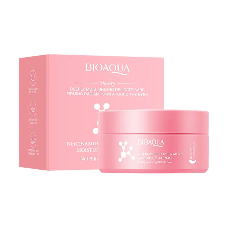 1 Box of 80Pcs Collagen Moisturizing Eye Masks, Eye Patches, Containing Collagen Ingredients, Moisturize and Nourish the Skin Ar