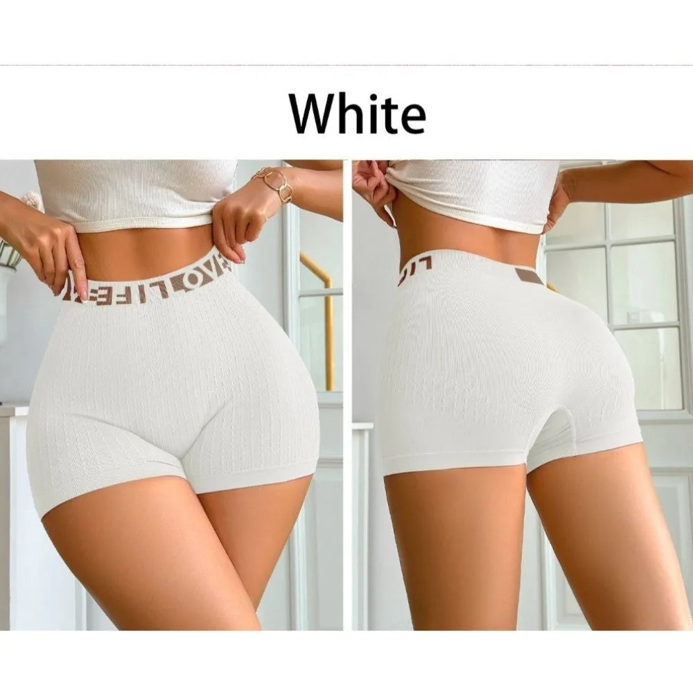 Multiple Sizes High Waisted Yoga Briefs Ribbed Soft Boxer Shorts Breathable Seamless Short Underwear Daily Wear