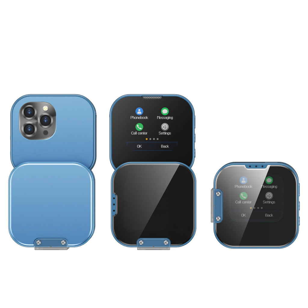SERVO I19 Rotate Small Box Touch Mobile Phone 2SIM Standby Magic Voice Bluetooth Sync Music Torch Mini Rotation Cellphone Type-C