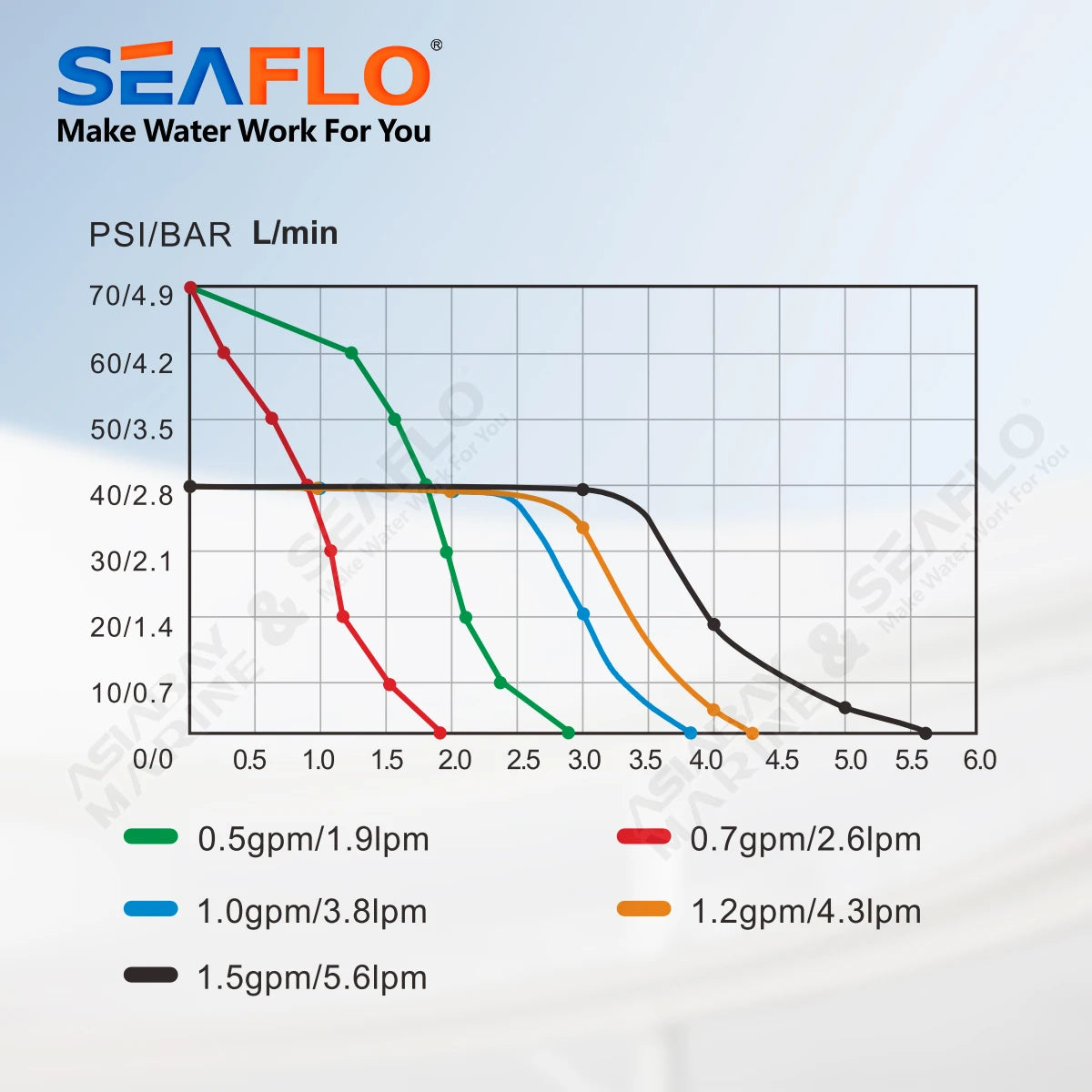 SEAFLO 12V 23A Series 40 PSI Automatic Marine Water Diaphragm Pump Self Priming Electric Boat Beer RV Caravan High Pressure