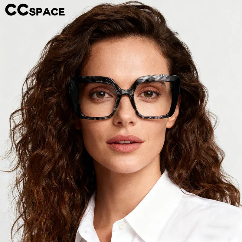 Large Frame Square Acetate Fiber Glasses Optical Reading Glasses Ladies Customization Photochromic Myopia Prescription Glasses