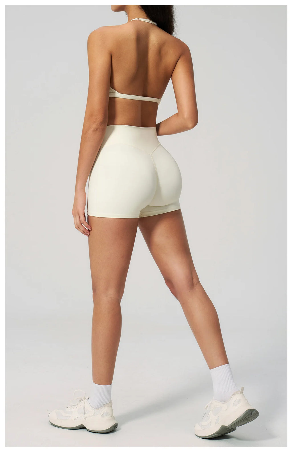 2 Pieces Yoga Set Women Tracksuit Backless Halter Tops High Waist Shorts Gym Suits Fitness Sportswear Workout Sets Athletic Wear