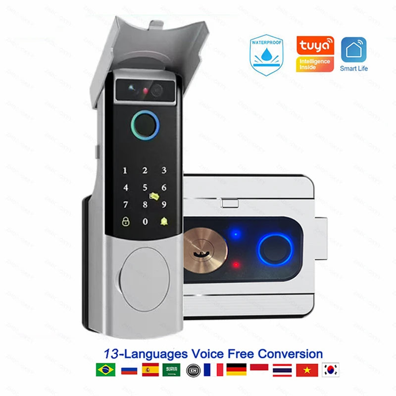 Waterproof Smart Lock Remote APP Video Intercom 3D Face Recognition Tuya Smart Home Fingerprint Password IC Card Doorbell Keypad