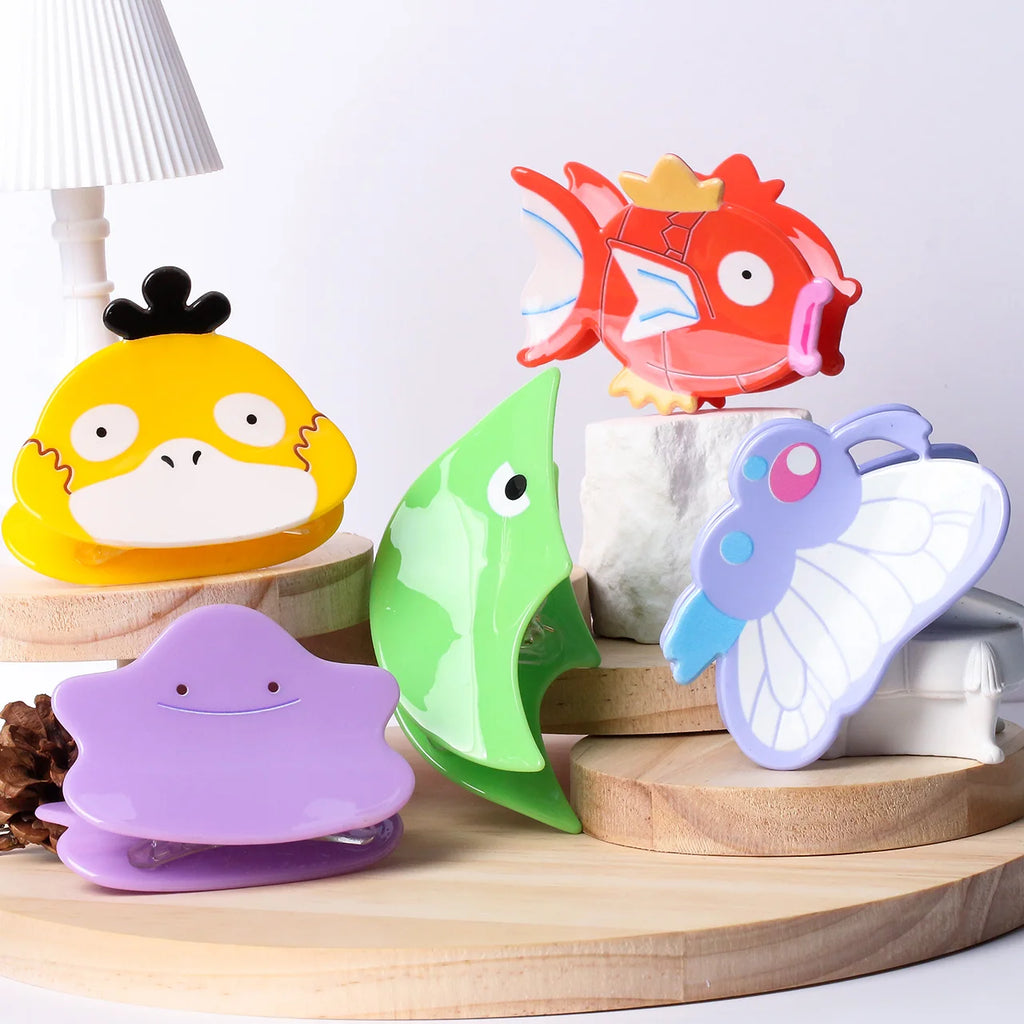  Pokemon Hair Claw for Women Cartoon Pikachu Hair Clip for Girls Fashion Hair Crab Clip Ladies Elegant Head Accessories