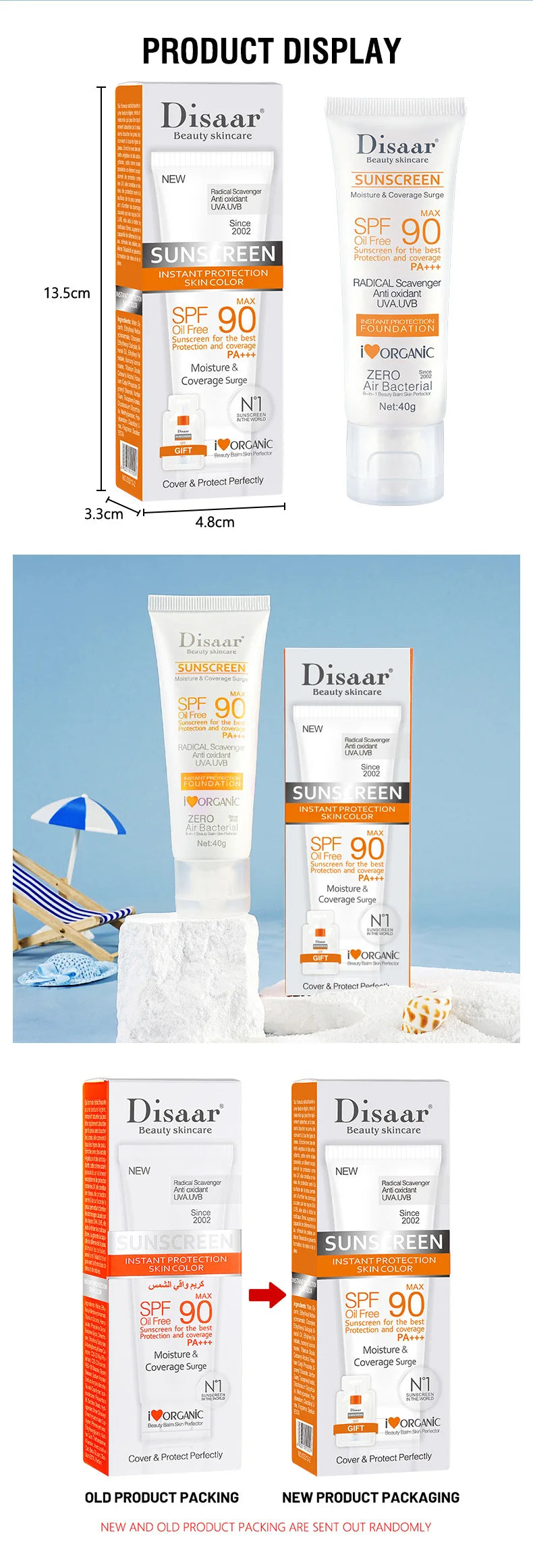 Facial Body Sunscreen Waterproof SPF 90+UV Sun Cream Sunblock Skin Protective Cream Anti Sun Facial Seaside Protection Cream