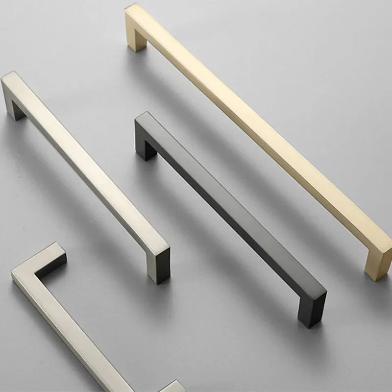 Modern Cabinet Handles Kitchen Door Handles Drawer Knobs Aluminum Alloy Wardrobe Door Handles Brushed Modern Style Hardware