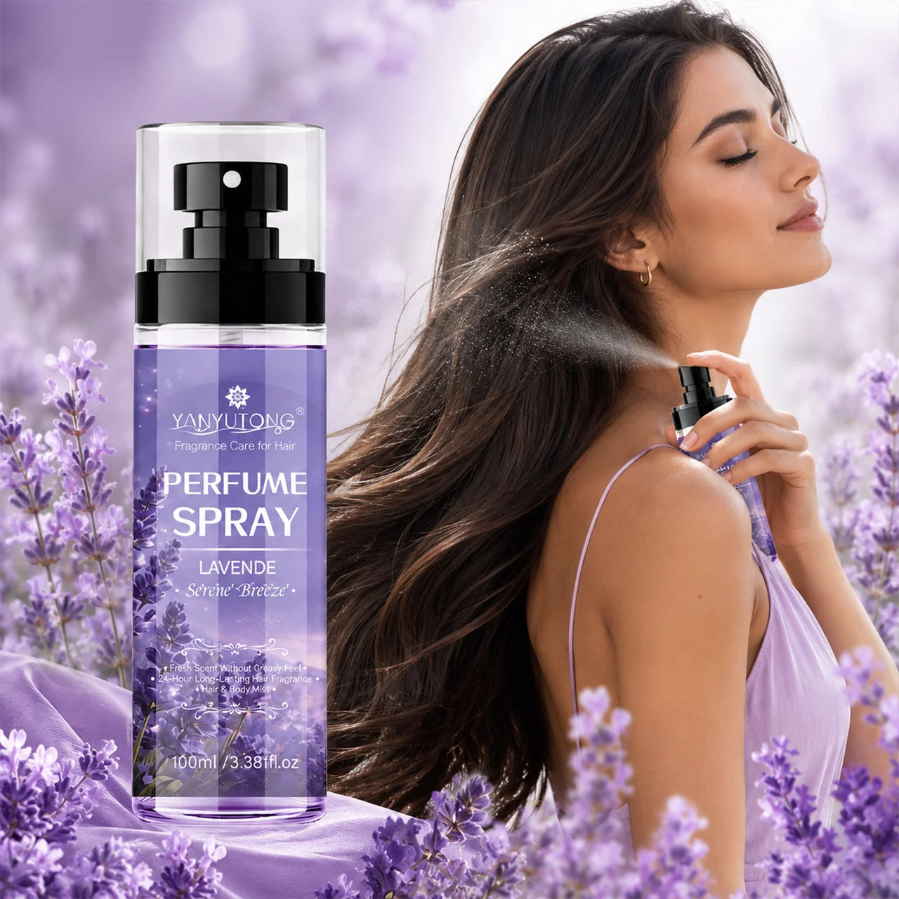 Four Scented Spray Options for Hair Care, Featuring Long-Lasting Fragrance, Moisturizing and Nourishing Properties, and a Silky,
