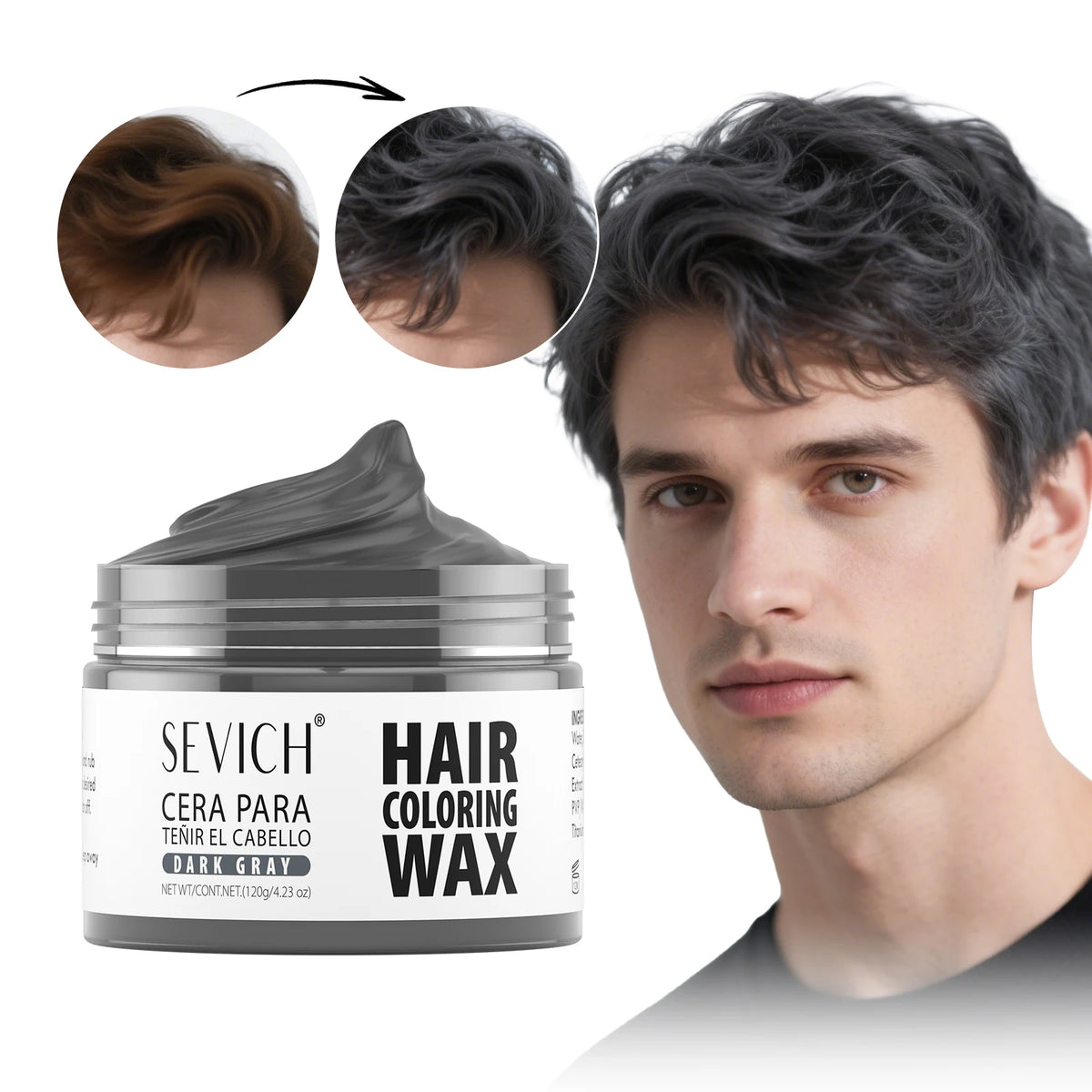 Sevich 50g Hair Color Wax Disposable Fashionable Hair Paste Long Lasting Paint Coloring Cream for Party, Halloween, Christmas