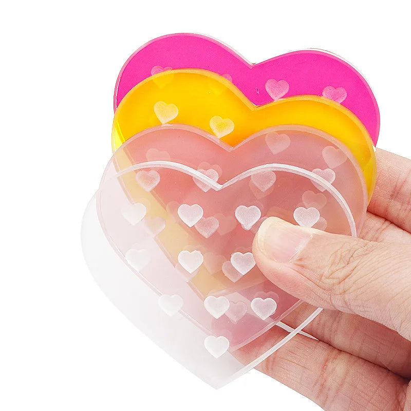 1Pc Heart Shaped Glass False Eyelash Stand Glue Holder Pad Eyelashes Extension Adhesive Pallet Paste Glue Pad Makeup Supplies
