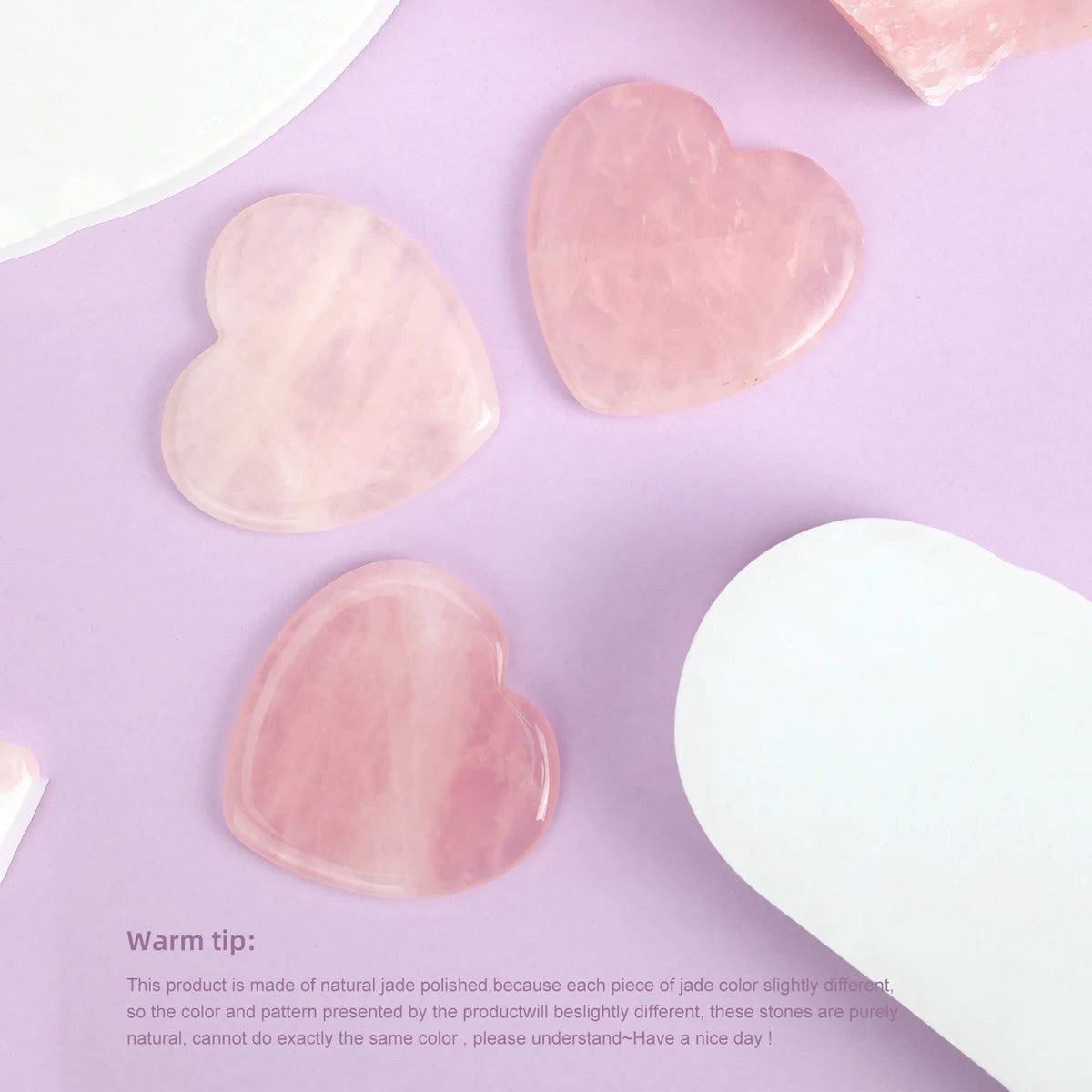 1pc 6cm Rose Quartz Guasha Board Heart Pink Crystals Stone Gifts Natural Quartz Love Crystal Home Decor Good Gift Skin Care Tool