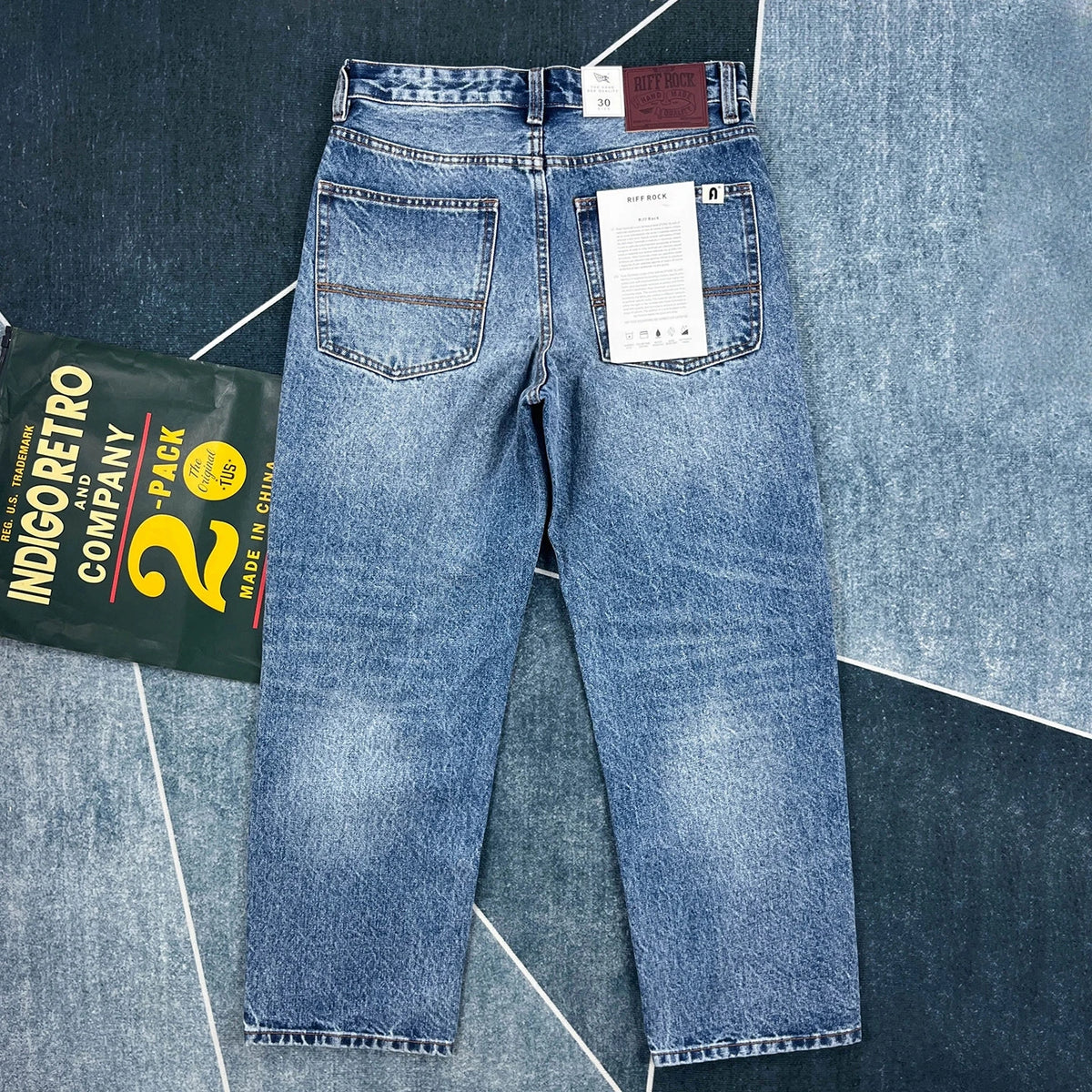 14oz Heavy loose straight jeans men's autumn American casual Japanese trousers