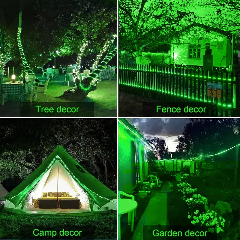 Solar String Tube Light PVC Soft Tube Outdoor Waterproof Copper Wire Light Courtyard Garden Decoration Atmosphere Flashing Light
