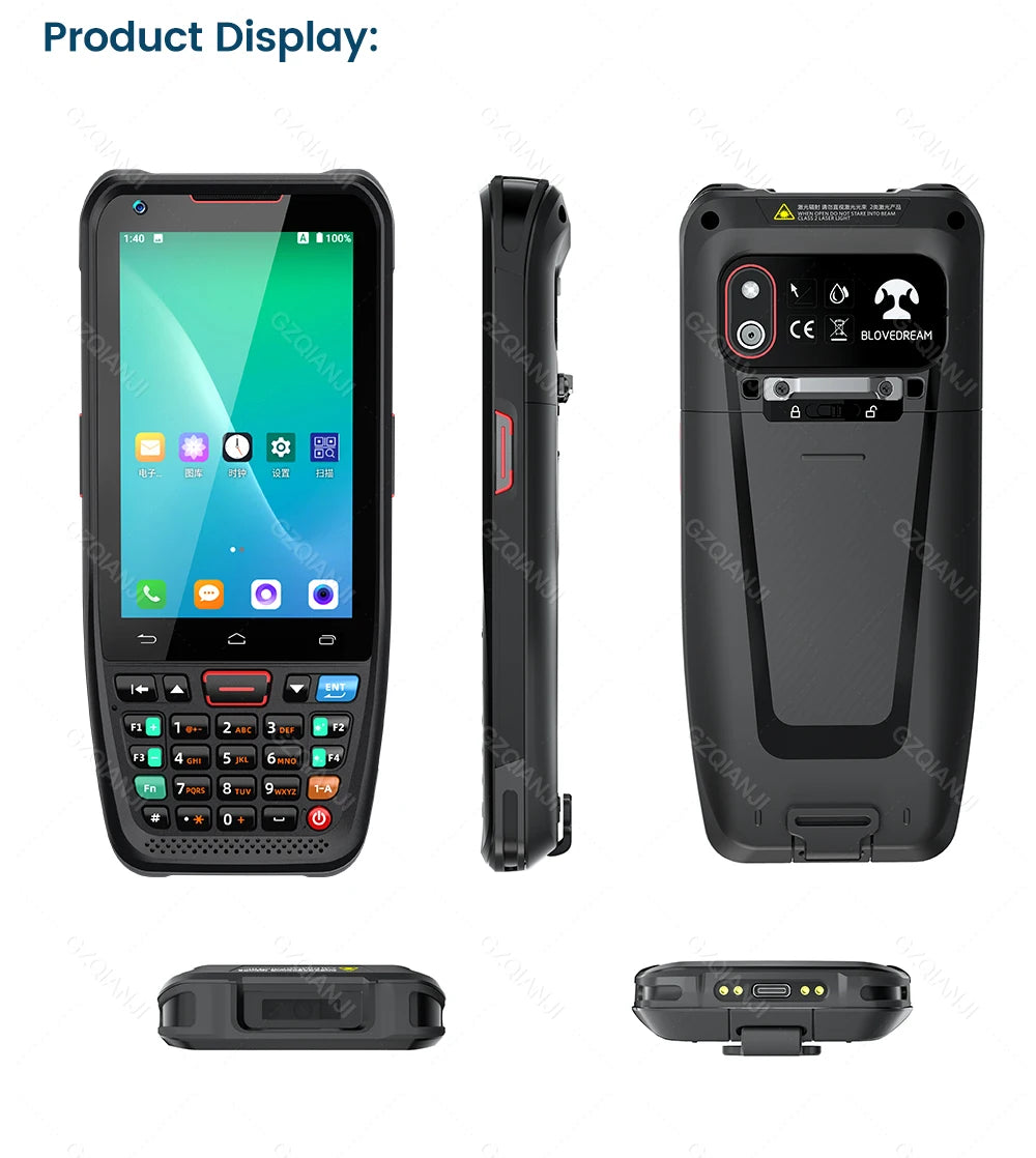 Android 10 PDA Handheld Terminal 2D Barcode Scanner 4G Data Collector NFC Cradle Charger Optional Logistics Warehousing Device