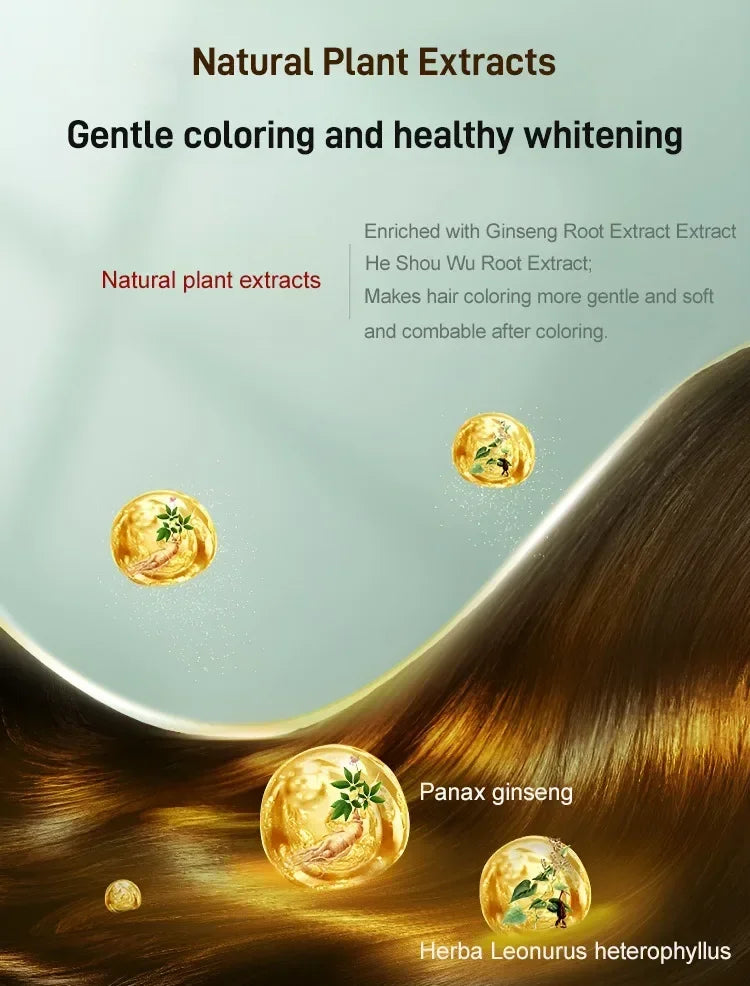 Plant hair dye Hazelnut Ash Brown Non-Bleaching Dye Cream Permanent Hair Color Instant Dye for Hair