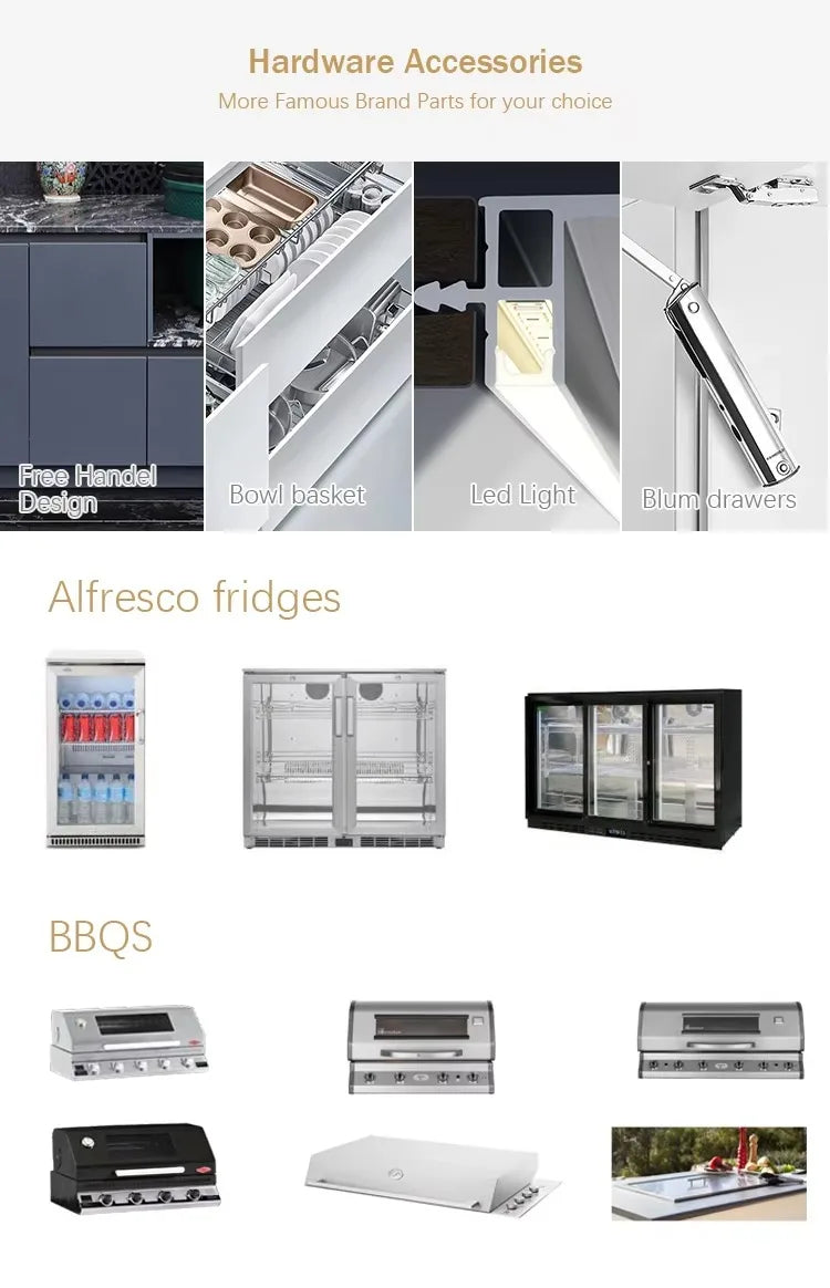 Customized Modular Stainless Steel Outdoor Kitchen Cabinet Complete BBQ Island With Grill For Garden Outside Dining
