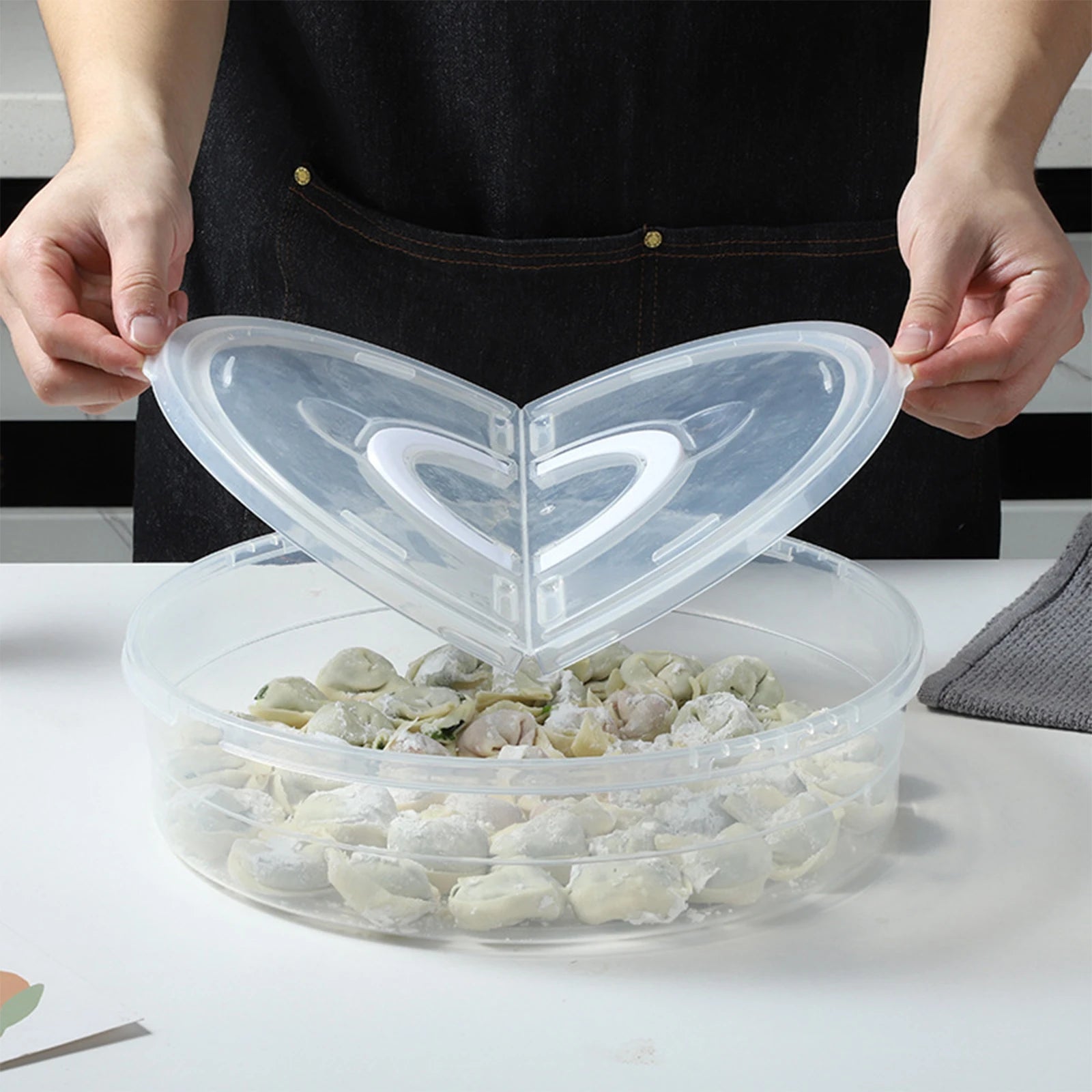Dumplings Organizer Kitchen Organization for Food Cake Cheesecake Tortilla Pastry Round Pizza Keeper Refrigerator Organizer Bin