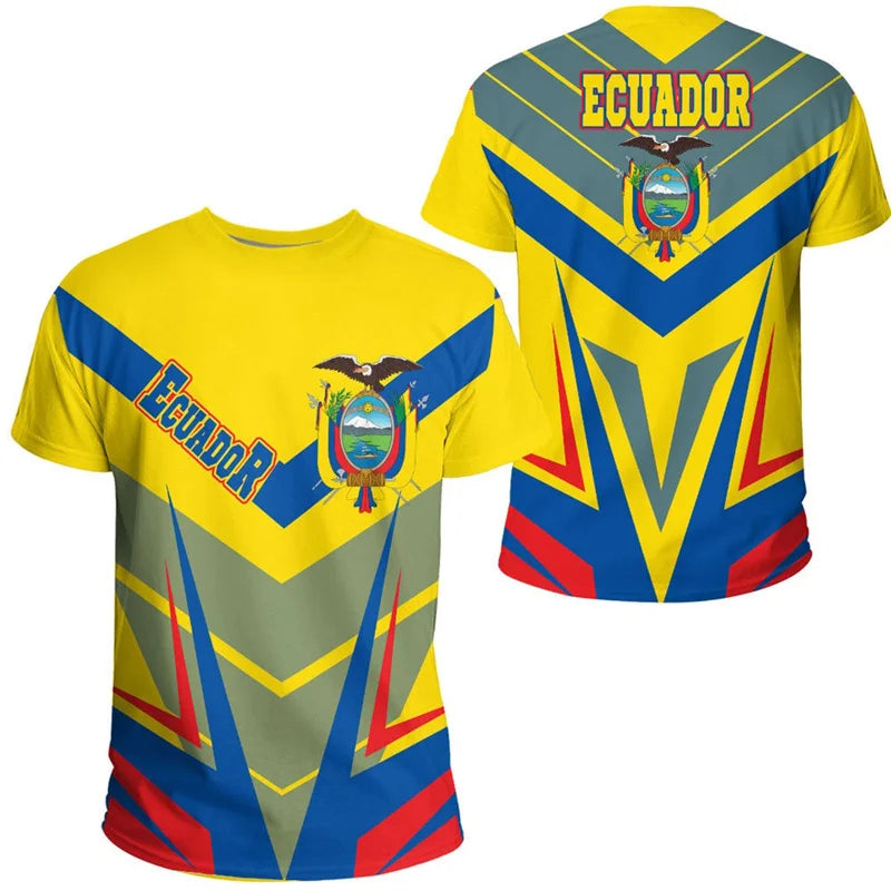 Ecuador Flag 3D Printed T-Shirt Men Women Sportswear Tee Shirts Crew Neck Short Sleeves Kids Summer Casual Street Loose T Shirt