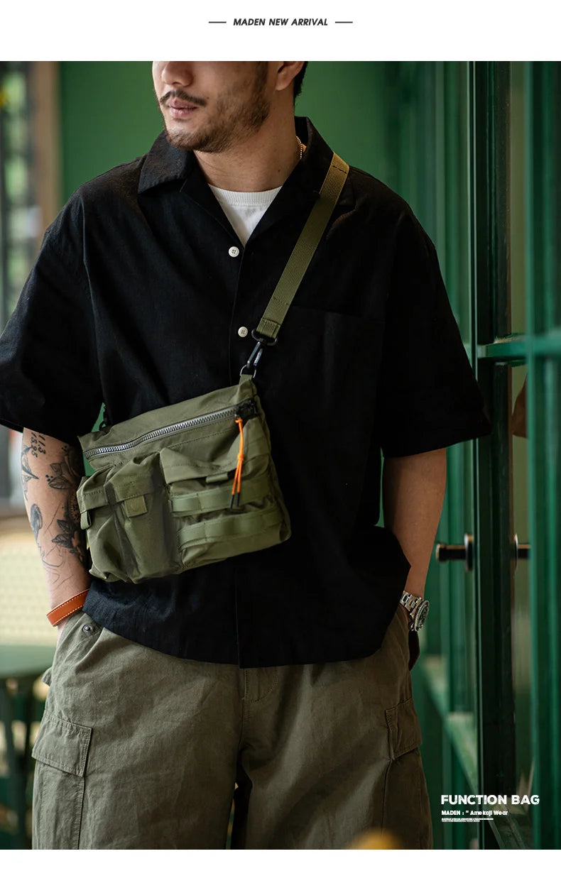 Maden 2023 New Japan Multi-Pocket Function Crossbody Bag Crossbody Outdoor Mountain Style Waist Bag Side Shoulder Men's Small