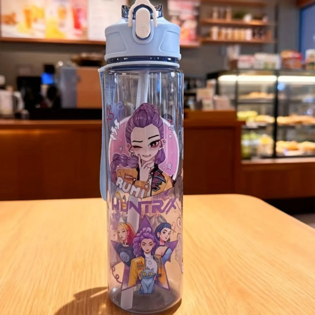 Gradient Water Bottles 750ml High-capacity Drinking Straw Cup Portable Girl Outdoor Bottles Office School