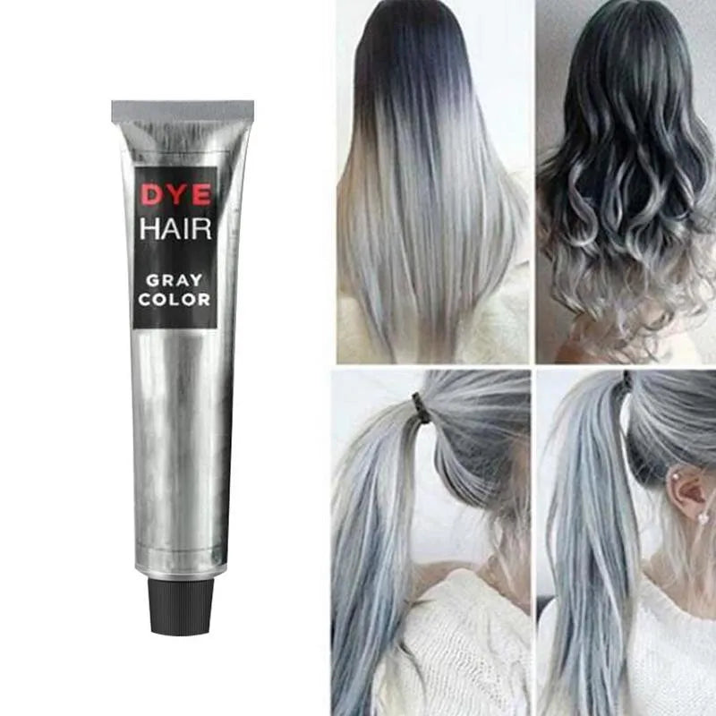 Gray Color Hair Dye Cream Unisex Smoky  Punk Style 100ml Light Grey Silver Permanent       s