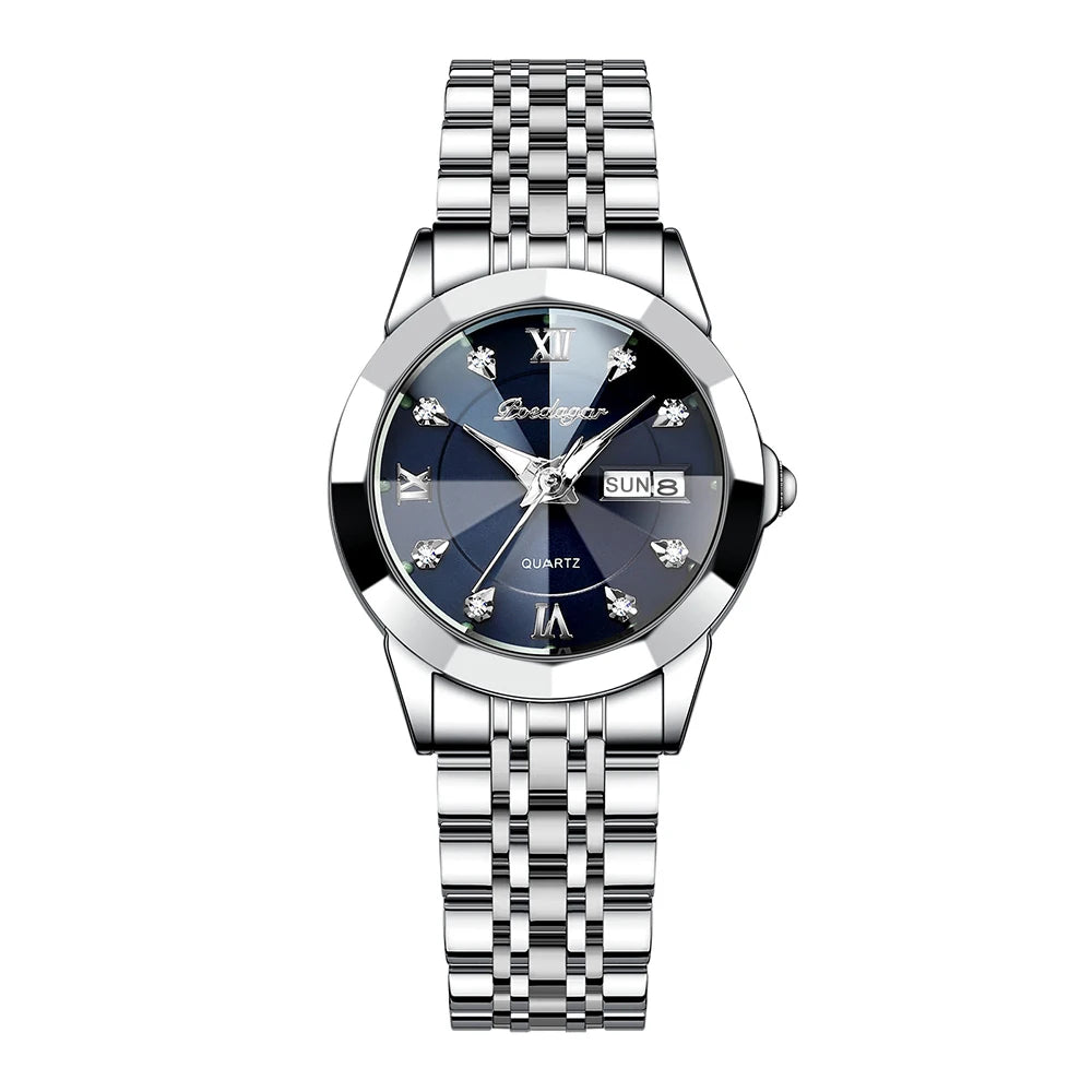 POEDAGAR Luxury Elegant Ladies Watch High Quality Casual Stainless Steel Luminous Waterproof Quartz Women's Watches Dress Clock